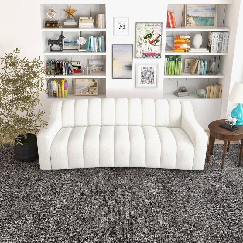 Marcus - Luxury Tight Back Boucle Couch - Cream / Creamy White / Ivory