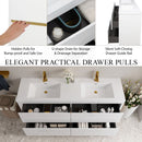 Bathin Freestanding Bathroom Vanity With Double Sinks, Bathroom Storage Vanity Cabinet With Stone Resin Countertop And Soft Close Drawers