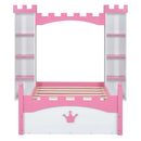 Castle Shaped Bed With Storage Shelf, Dreamy Platform Bed For Kids Bedroom