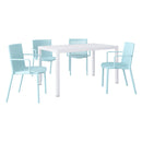 4 Modern Stackable Armchair Matched With Long Table