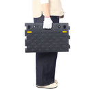 Heavy Duty Plastic 4" High Portable Automotive Curb Ramp For Cars & Wheelchairs Interlocking Design - Black