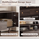 TV Stand With Drawers, Accent Entertainment Center For Living Room - Dark Brown