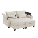 Convertible Chaise Lounge Sofa Chair With USB Ports, Cup Holders, Phone Holder And Storage