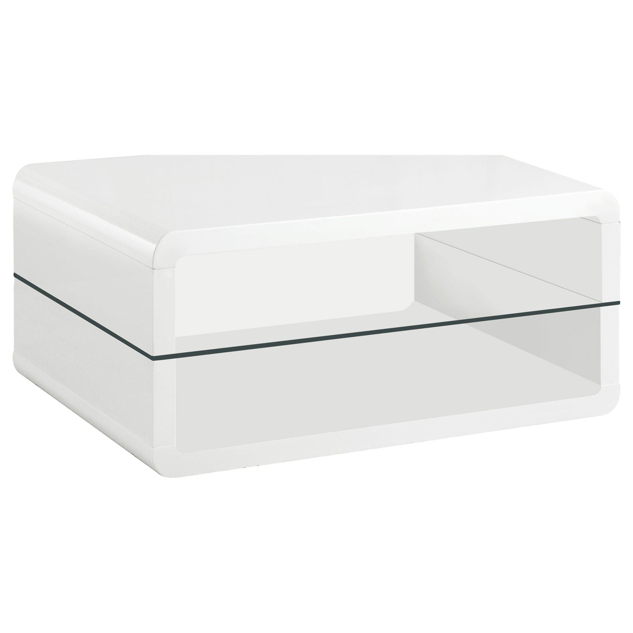 Elana 2-piece Coffee and End Table Set White High Gloss - Atlantic Fine Furniture Melbourne FL