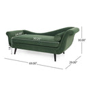 Auroral - Velvet Upholstered Chaise Lounge With Scrolled Arms And Tapered Legs