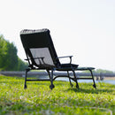 Camping Lounge Chair With Detachable Footrest, Portable Folding Reclining Camping Chair With Adjustable Backrest For Indoor And Outdoor Camping Beach Hiking Fishing - Green / Black