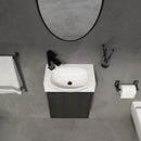Modern Bathroom Vanity With Ceramic Basin, Wall Mounted Floating Sink Combo, Storage Cabinet