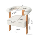 Mid-Century Modern Barrel Accent Chair, Upholstered Kitchen & Dining Room Chairs With Arms, Teddy Velvet Boucle Accent Chairs Side Chairs For Kitchen Living Room Bedroom - White