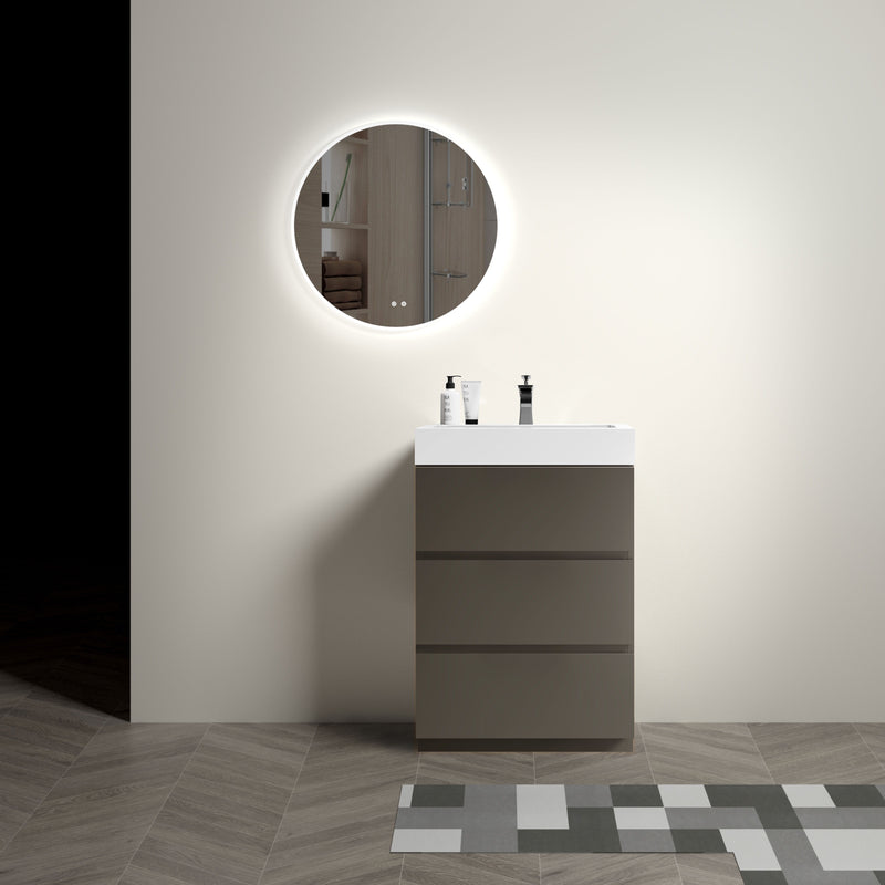 Alice - Bathroom Vanity With Sink, Large Storage Freestanding Bathroom Vanity For Modern Bathroom, One-Piece Sink Basin Without Drain And Faucet