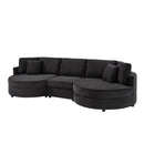 Modern 3 Seater Upholstered Sofa With Curved Design
