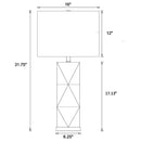 Camie - Rectangular Shade Geometric Table Lamp - White - Atlantic Fine Furniture Inc