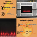 Noralie - 48" X 15" Fireplace - Mirrored & Faux Diamonds