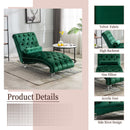 Velvet Chaise Lounge Indoor, Button Tufted Upholstered Chaise Lounge Chair With Pillow
