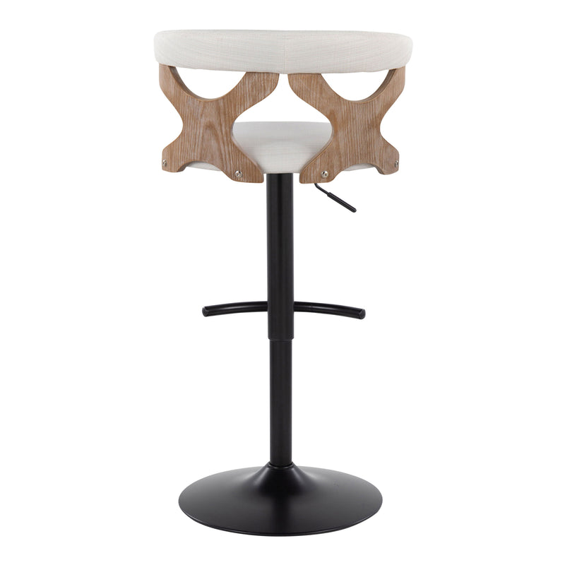 Gardenia - Contemporary Adjustable Barstool & Swivel With Rounded T Footrest (Set of 2)