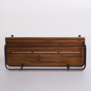 Outdoor Bench With Powder Coated Iron Frame - Teak