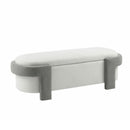 Large Versatile Storage Ottoman Bench: Spacious, Durable, Stylish - White / Light Gray