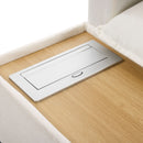 U-Shaped Sectional Modular Sofa With A Movable Ottoman, A Coffee Table With Hidden Charging Devices For Living Room