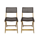 Bistro Foldable Chair With Wicker Backrest