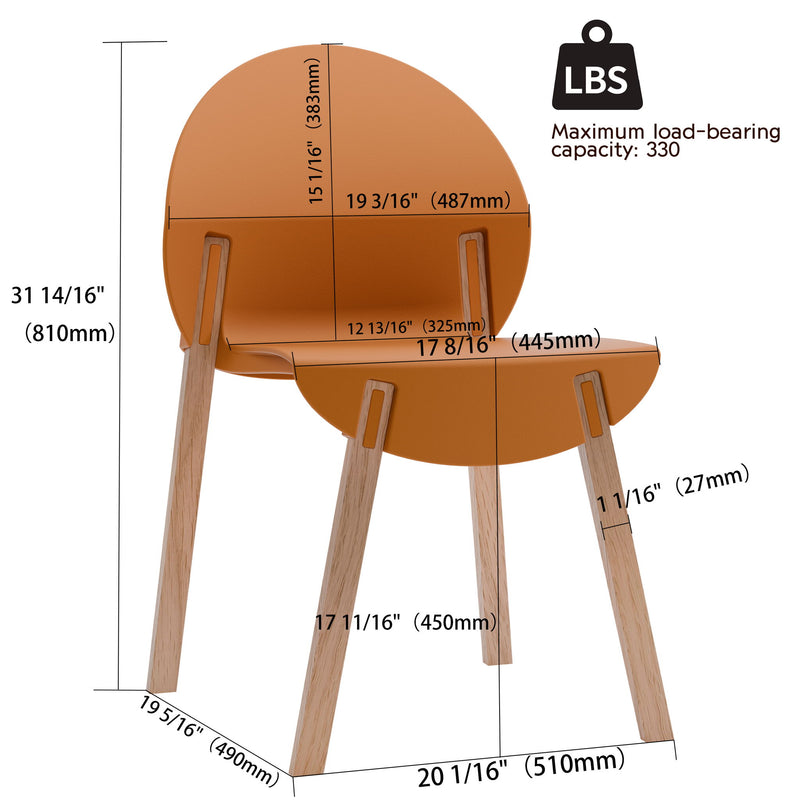 4 Piece Set Of Single Chairs With A Design Combining Modern And Traditional Elements