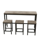 Modern Design Long Dining Table Set With 3 Stools