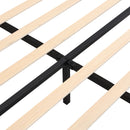 Full Size Bed Frame with 2 Storage Drawers, Upholstered Bed Frame with Wingback Headboard Storage Shelf Built-in USB Charging Stations and Strong Wood Slats Support, No Box Spring Needed, Beige