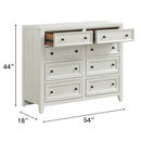 8 Drawer Dresser With Framed Fronts And Smooth Metal Glides