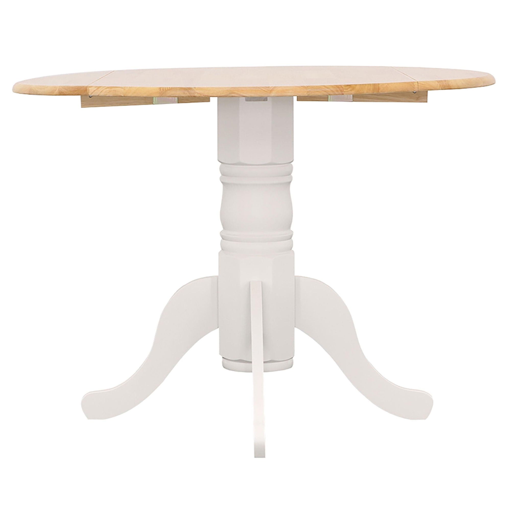 Allison Round 40-inch Drop Leaf Extension Dining Table White