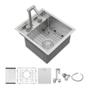 Modern Undermount Bar Sink With Folding Faucet