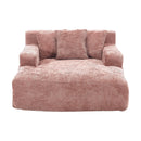 Chenille Interior Lazy Sofa Chaise Longue Armchair With 3 Pillows And Armrests