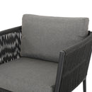 Hanford - Modern Club Chair With Woven Rope Design - Gray