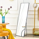 Aluminum Frame Minimalist Mirror, Bathroom Bedroom Wall Mirror, Elevating Contemporary Interiors, Can Be Wall Mounted Or Opened As A Standing Mirror - Black