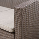 Outdoor Faux Wicker Rattan Style Chat Set With Water Resistant Cushions, 5 Pieces Set - Brown / Mix Beige