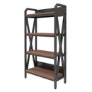 Bakers Rack Storage Shelves 4 Level Mental And Wooden Kitchen Shelves, Kitchen Organizers And Storage, For Garage, Pantry, Bathroom, Closet - Black / Black Brown