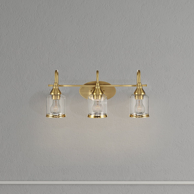 Twilight - 3 Lights Brush Contemporary Vanity Light - Clear / Gold