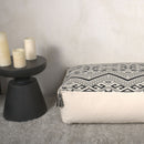 Kiki - Rectangular Pouf Ottoman Floor Cushion Natural - Black