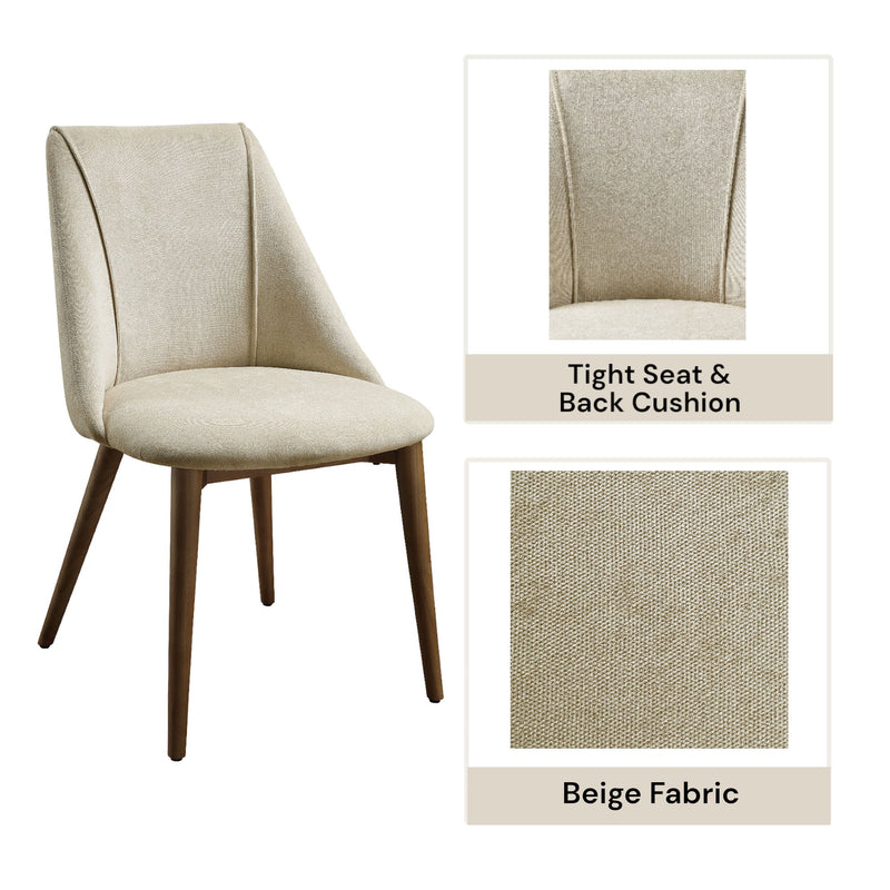 Willene - Polished Microfiber Side Chair (Set of 2) - Beige