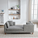 Wide Modern Double Sided Upholstered Chaise Lounge