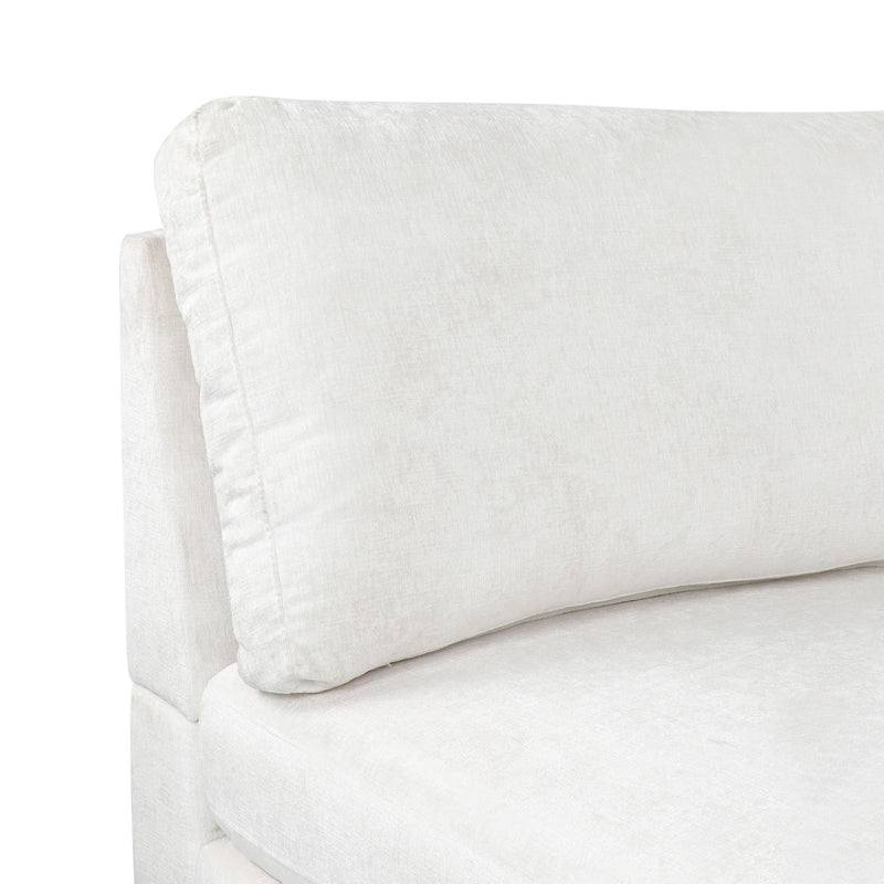 Fabric Upholstered Chaise Lounge With Iron Bracket Legs
