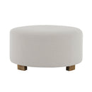 Round Ottoman, Minimalist Footstool - White