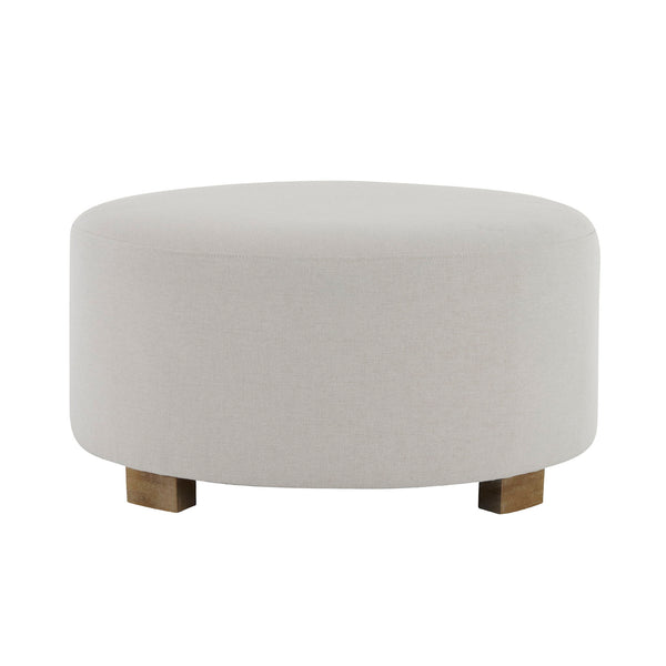 Round Ottoman, Minimalist Footstool - White