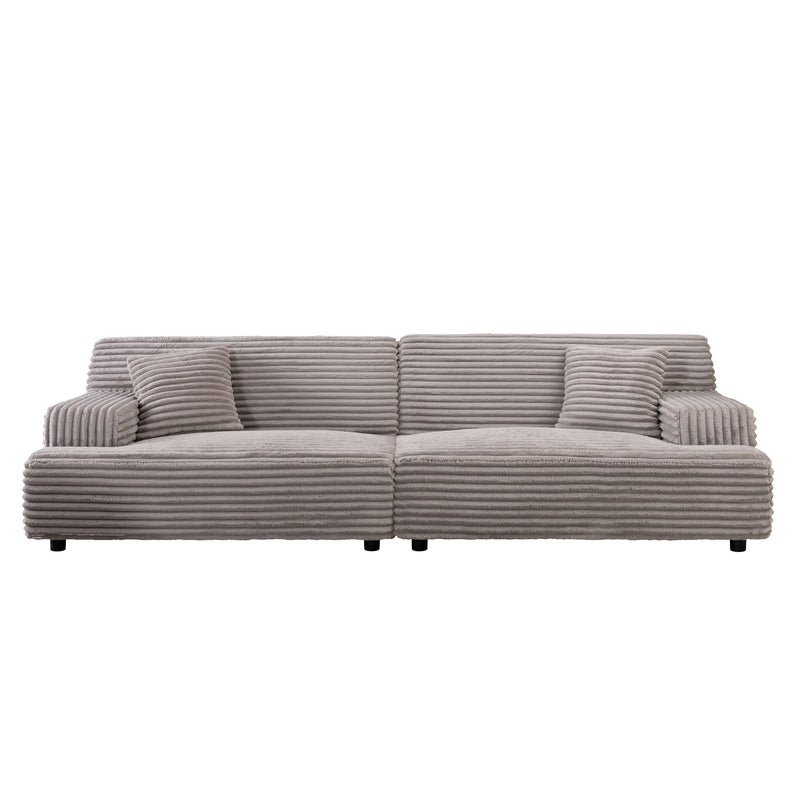 Modern Comfortable Cloud Sofa, Soft Plush Corduroy With Square Armrests