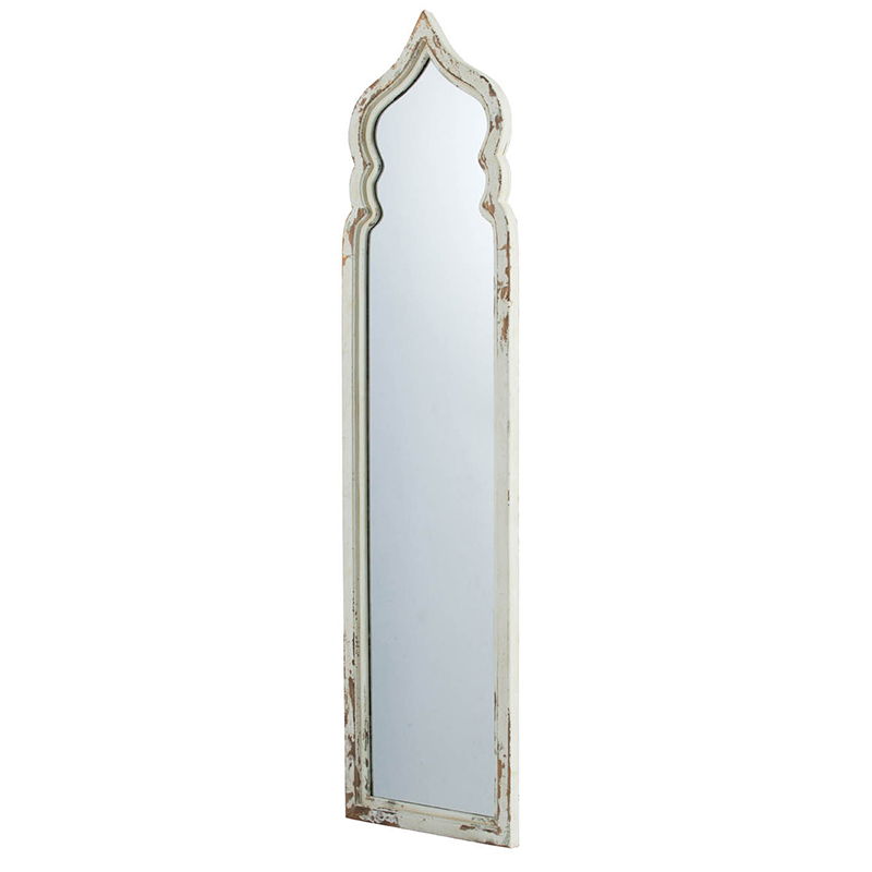 Oversized Full Length Floor Mirror, Vintage Shabby Chic Wooden Frame For Leaning, Bedroom, Living Room - White
