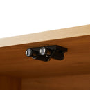 Contemporary Wave Shaped TV Stand With Rattan Doors