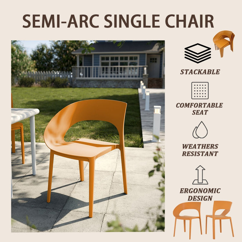 4 Piece Set Of Modern Designed Single Chairs With Long Table