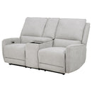Sylmar - Chenille Upholstered Power Reclining Loveseat - Dove Gray
