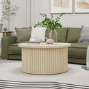 Coffee Table, Round Coffee Table, Modern Side Tables Accent End Table For Living Room, Apartment - Natural