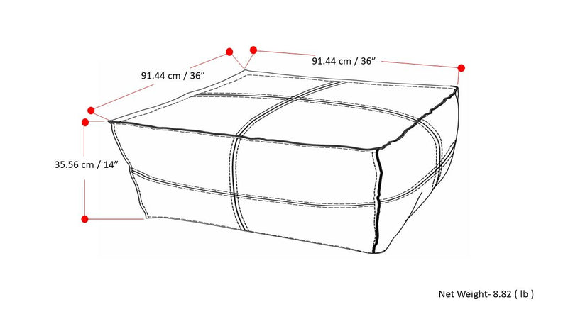 Brody - Large Square, Coffee Table Pouf