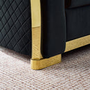 L Shaped Chesterfield Sectional Sofa With Stainless Steel Accents