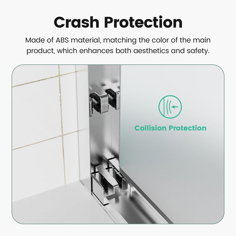 Semi-Frameless Double Sliding Shower Door, Bypass Shower Door, 1 / 4" (6Mm) Thick SGCC Tempered Glass Door