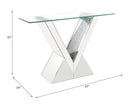 Noralie - Console Table - Clear Glass, Mirrored & Faux Diamonds